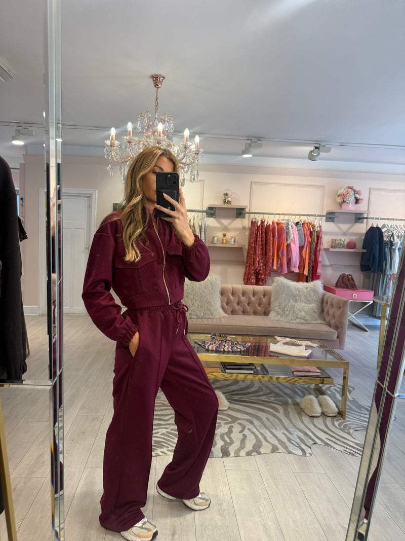 HALLIE JACKET & TRS TRACKSUIT BURGUNDY