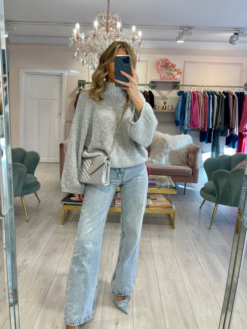 GABBI GLITTER JUMPER SILVER