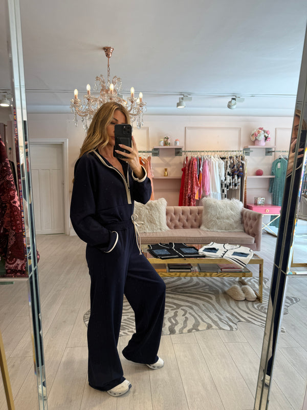 MABEL CONTRAST HOODED TRACKSUIT NAVY