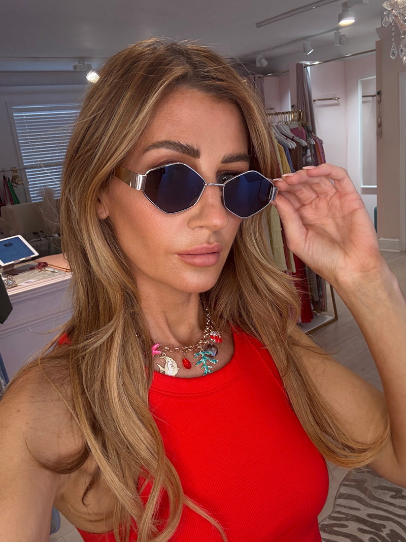 MILAN GOLD RIM SUNGLASS BLACK LENS