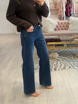 LENNIE MID RISE WIDE LEG INDIGO WASH JEANS