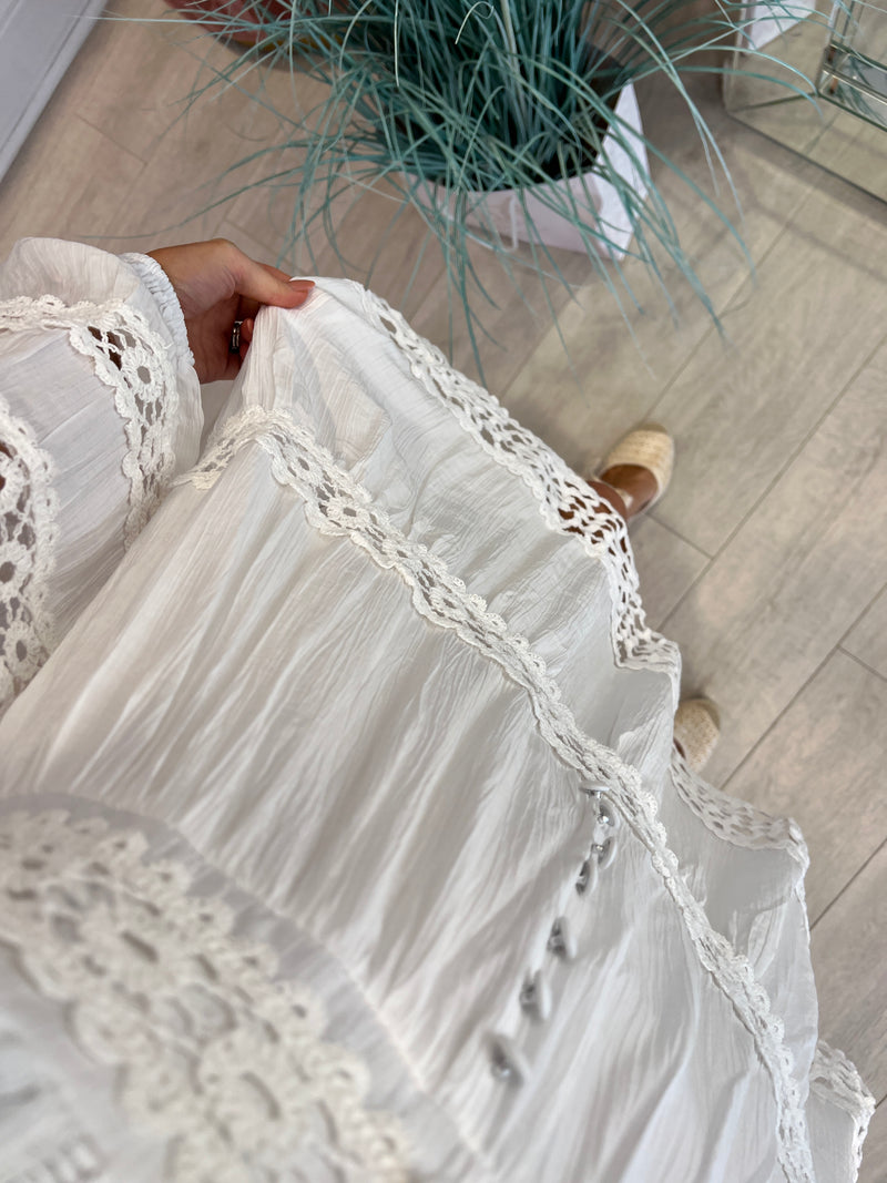 SILVI CROCHET DRESS WHITE