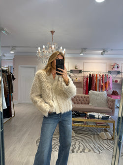 ELSA FLUFFY JACKET BEIGE