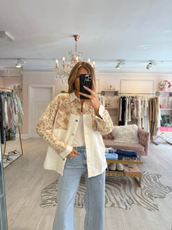 CYRUS DENIM OVERSHIRT WHITE/NUDE