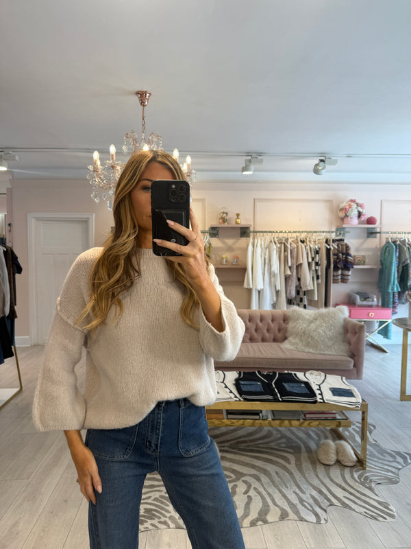 ERIN DROP SLEEVE JUMPER LIGHT STONE