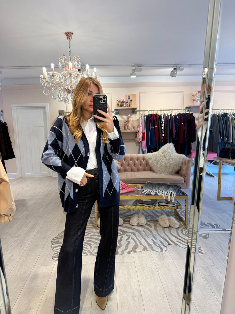 BETSY ARGYLE CARDIGAN NAVY