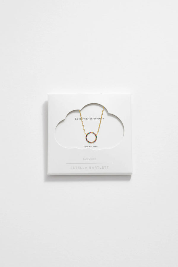 ESTELLA BARTLETT RAINBOW CIRCLE NECKLACE GOLD PLATED