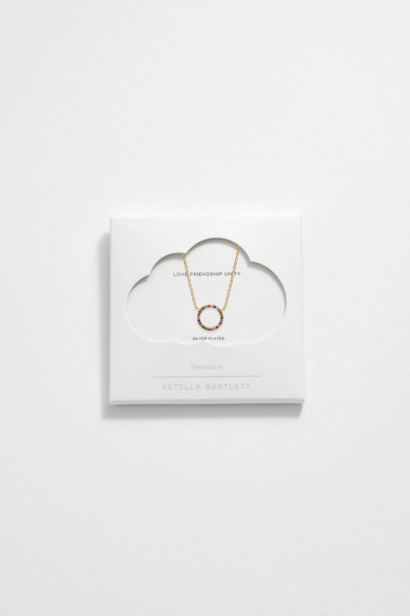 ESTELLA BARTLETT RAINBOW CIRCLE NECKLACE GOLD PLATED
