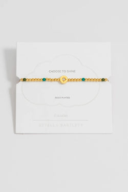 ESTELLA BARTLETT ENAMEL NORTH STAR BEAD BRACELET GOLD PLATED