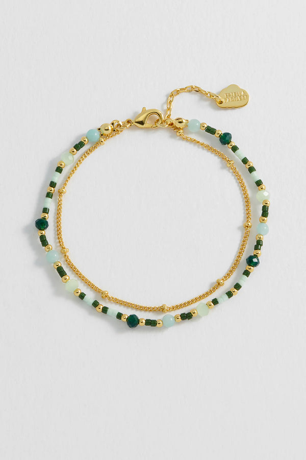 ESTELLA BARTLETT MINI GREEN DUO CHAIN BRACELET