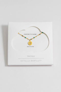 ESTELLA BARTLETT CZ STAR PENDANT BEADED NECKLACE