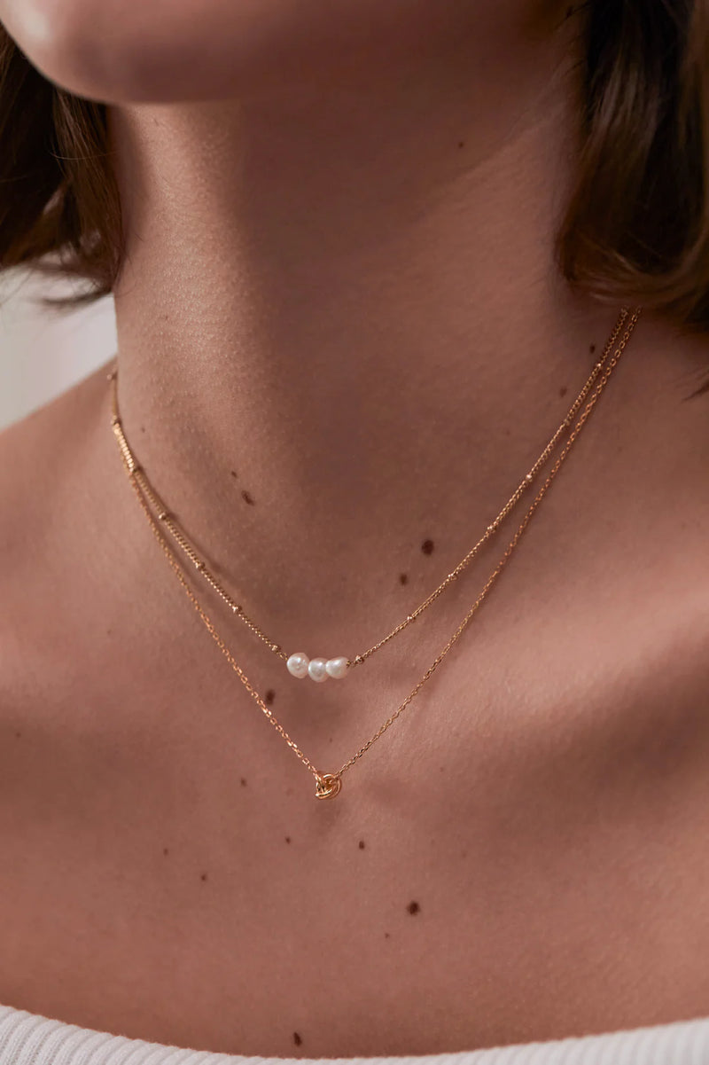 ESTELLA BARTLETT BEADED CHAIN AND PEARL NECKLACE