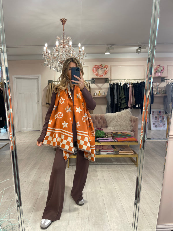 LOU MOTIF SCARF ORANGE