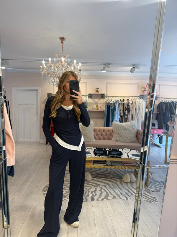 KELLY ASYMETRIC HEM TWIN SET NAVY
