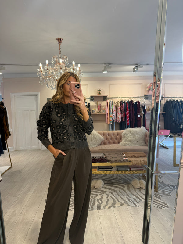 KIRI BOX PLEAT WIDE LEG TROUSERS COCO