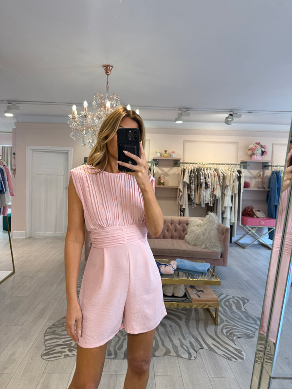 JASMINE PLEATED DETAIL PLAYSUIT PINK