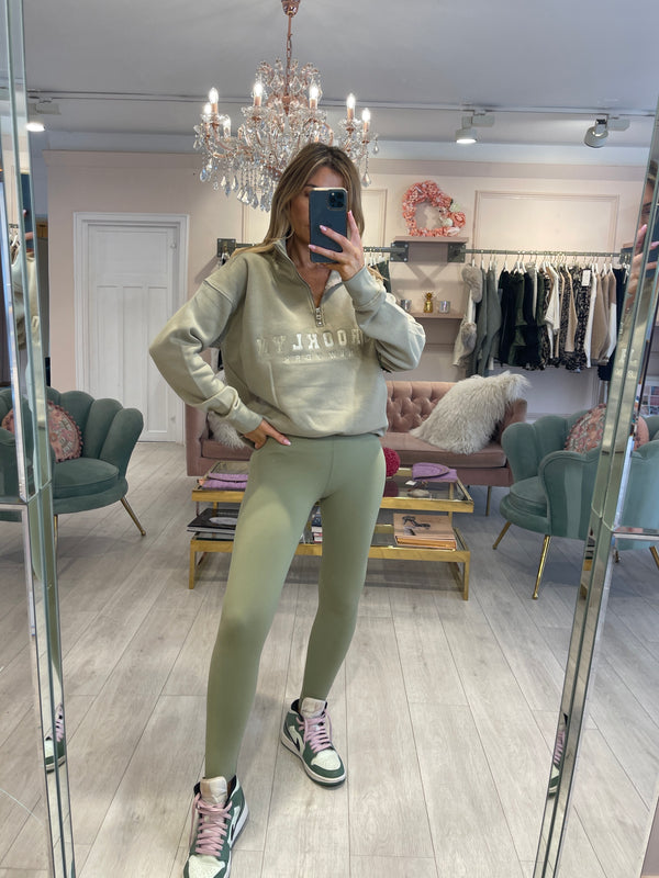 High Waisted Legging Sage Green