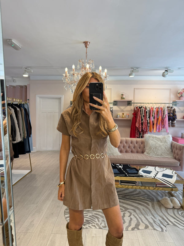 DENVA FAUX SUEDE MINI DRESS