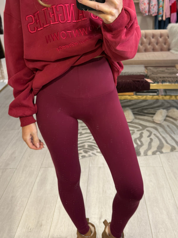 ACTIVE BURGUNDY LEGGINGS