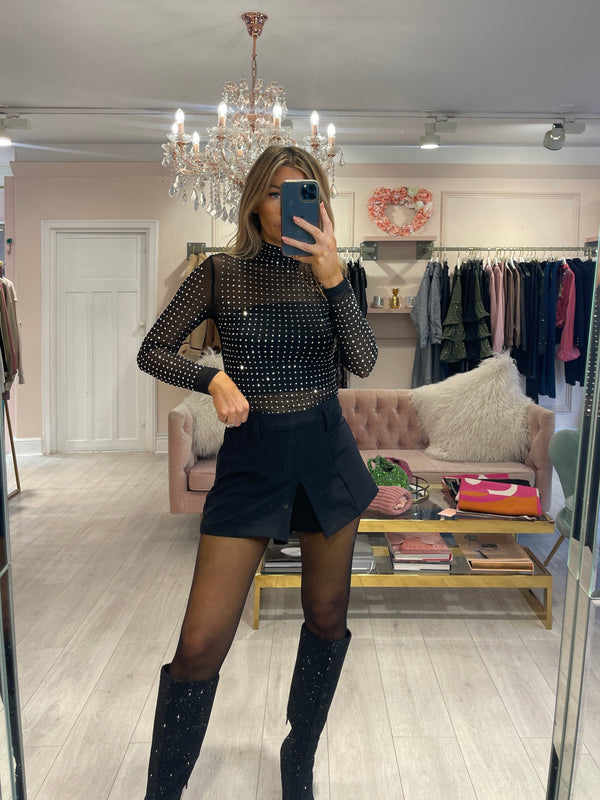 BOUJEE BLING MESH TOP