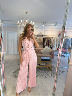 CHLOE PLEATED WIDE LEG BLAZER JUMPSUIT