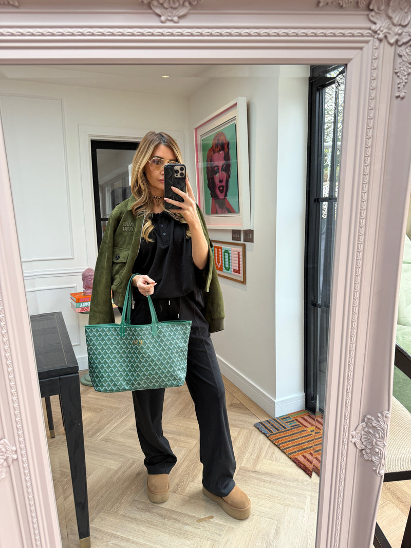 JOANNA COLLAR TROUSER SET BLACK