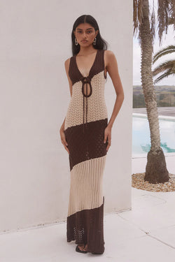 JULIE MAXI DRESS - SAND CHOCOLATE