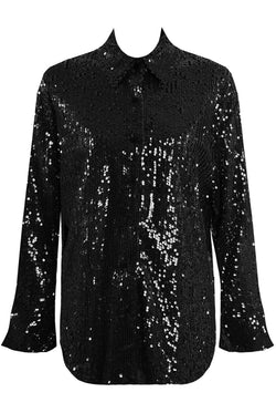 DIVA BLACK SEQUIN BLOUSE