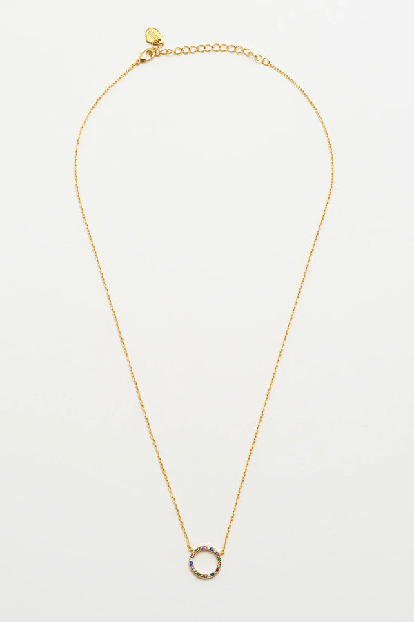 ESTELLA BARTLETT RAINBOW CIRCLE NECKLACE GOLD PLATED