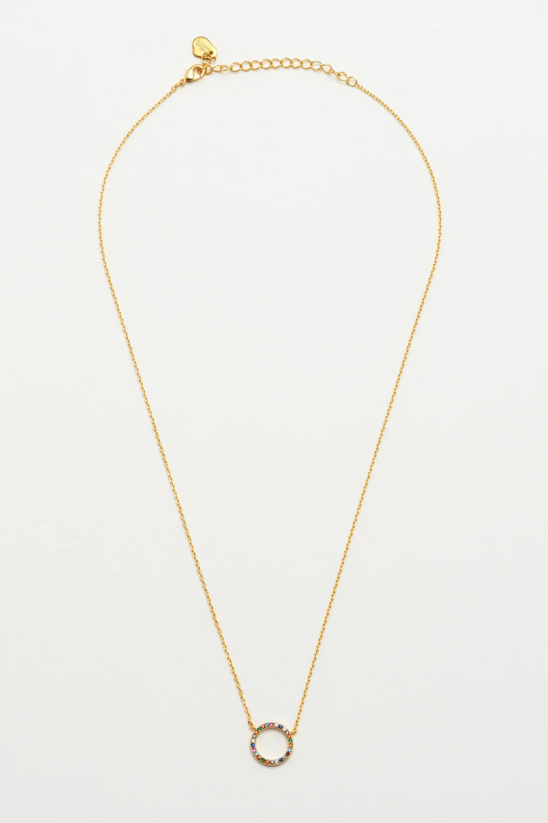 ESTELLA BARTLETT RAINBOW CIRCLE NECKLACE GOLD PLATED