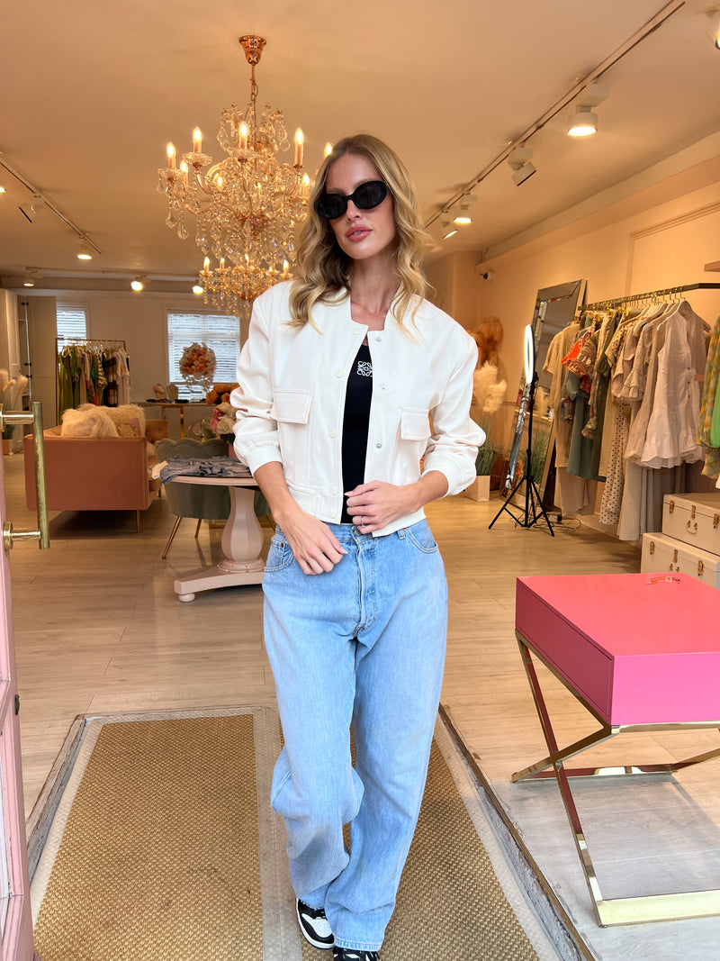 PRE ORDER CARA BOMBER JACKET CREAM