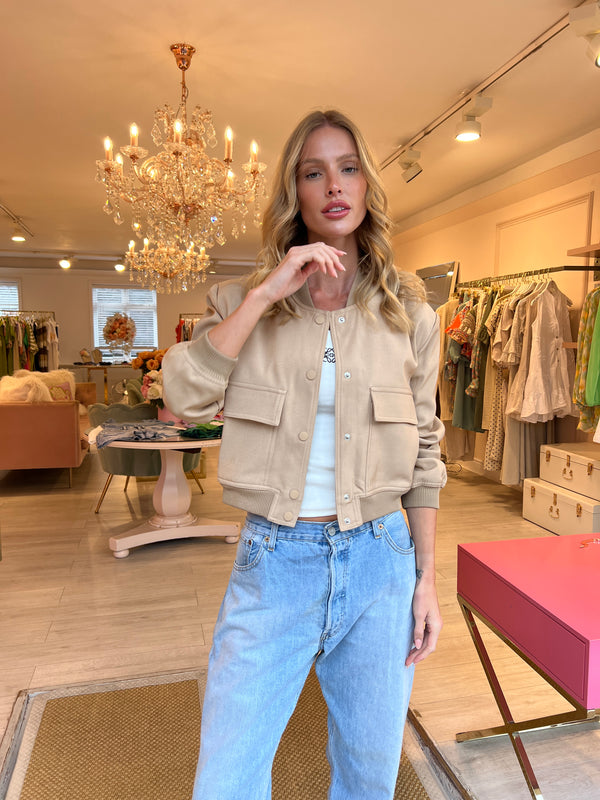 CARA BOMBER JACKET BEIGE
