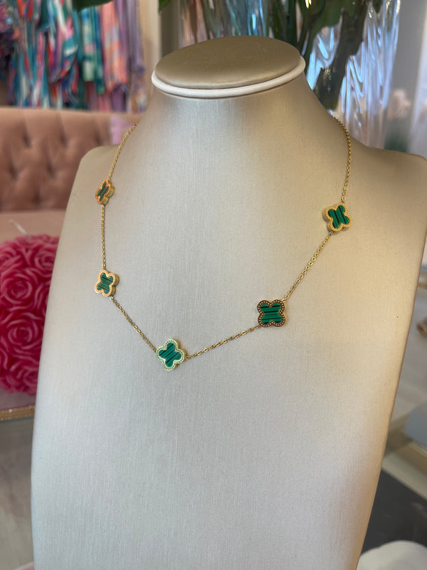 CICI 5 CLOVER PENDANT NECKLACE 2 COLOURS