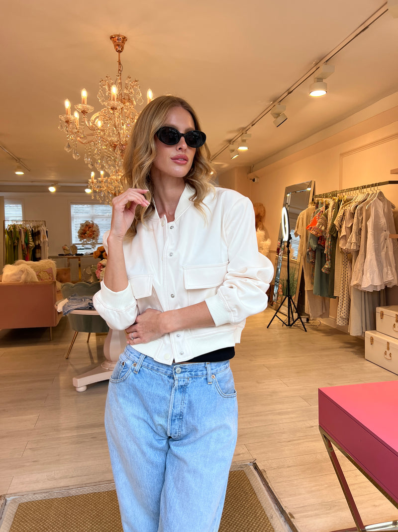 PRE ORDER CARA BOMBER JACKET CREAM