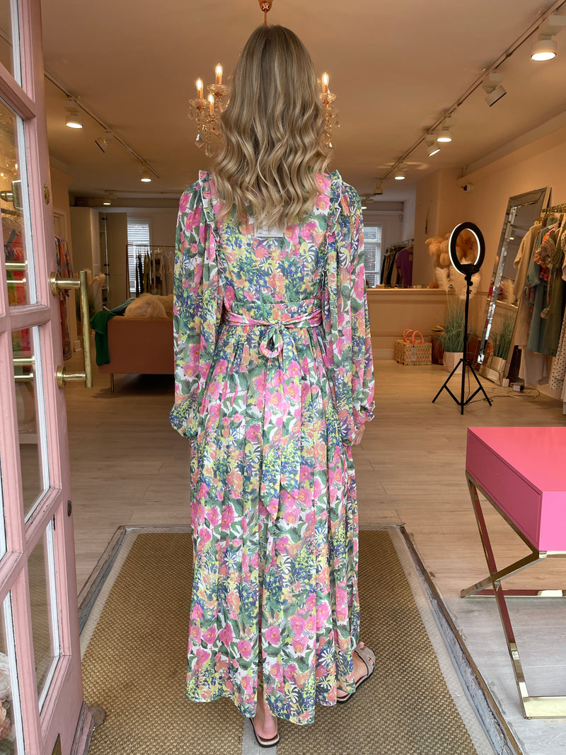 ELIZA FLORAL LONG SLEEVE MAXI DRESS