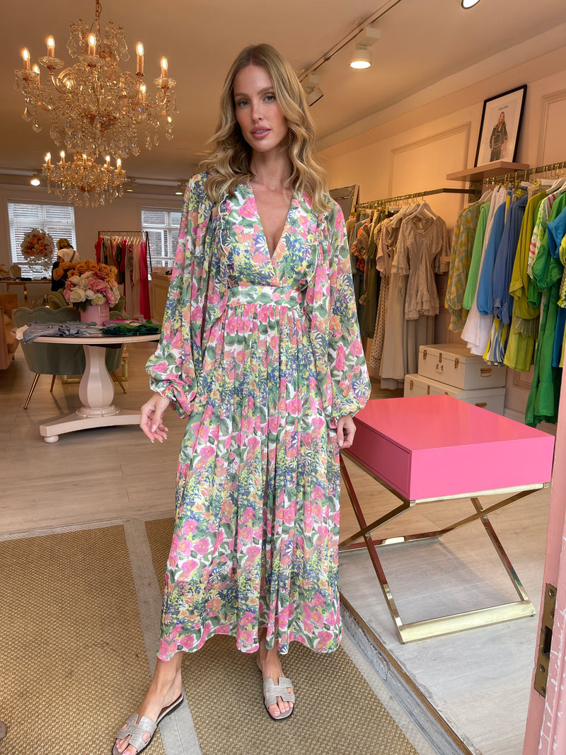 ELIZA FLORAL LONG SLEEVE MAXI DRESS