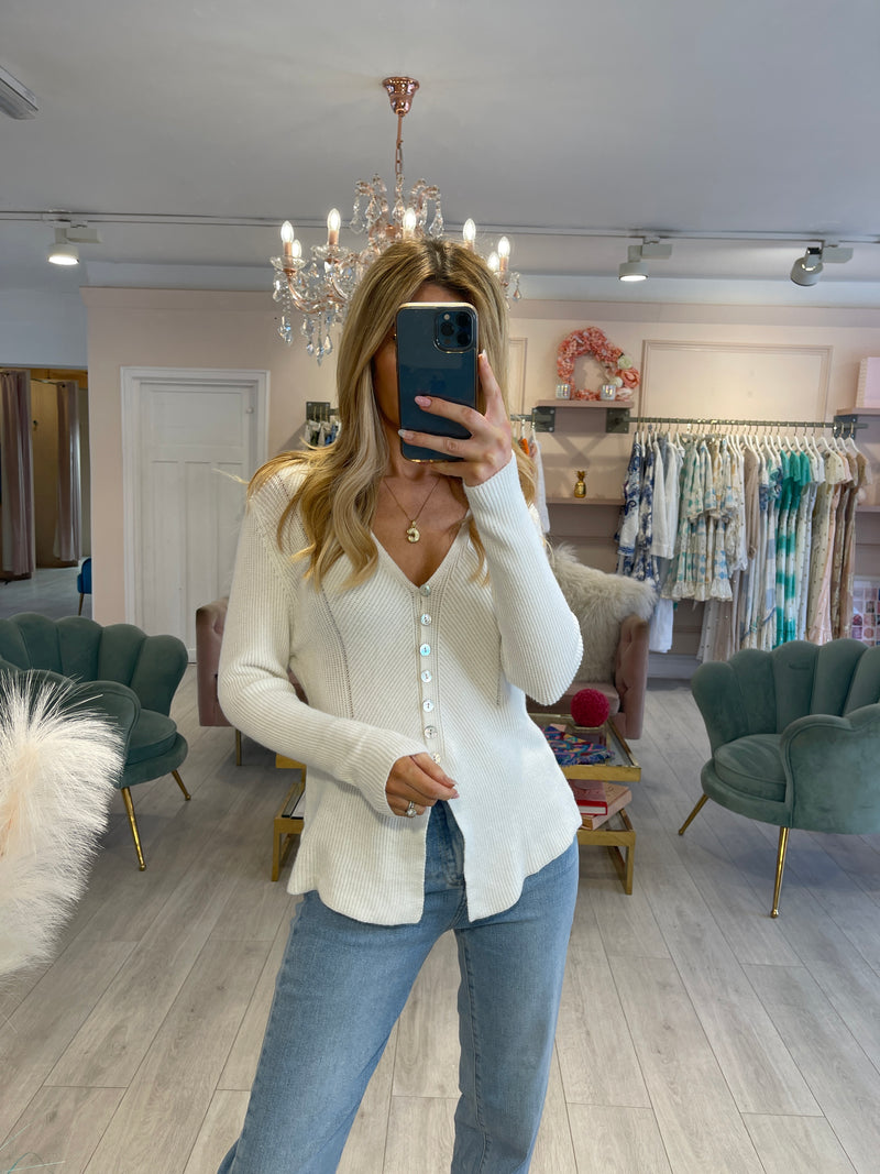 CAMILLA CREAM KNITTED CARDIGAN